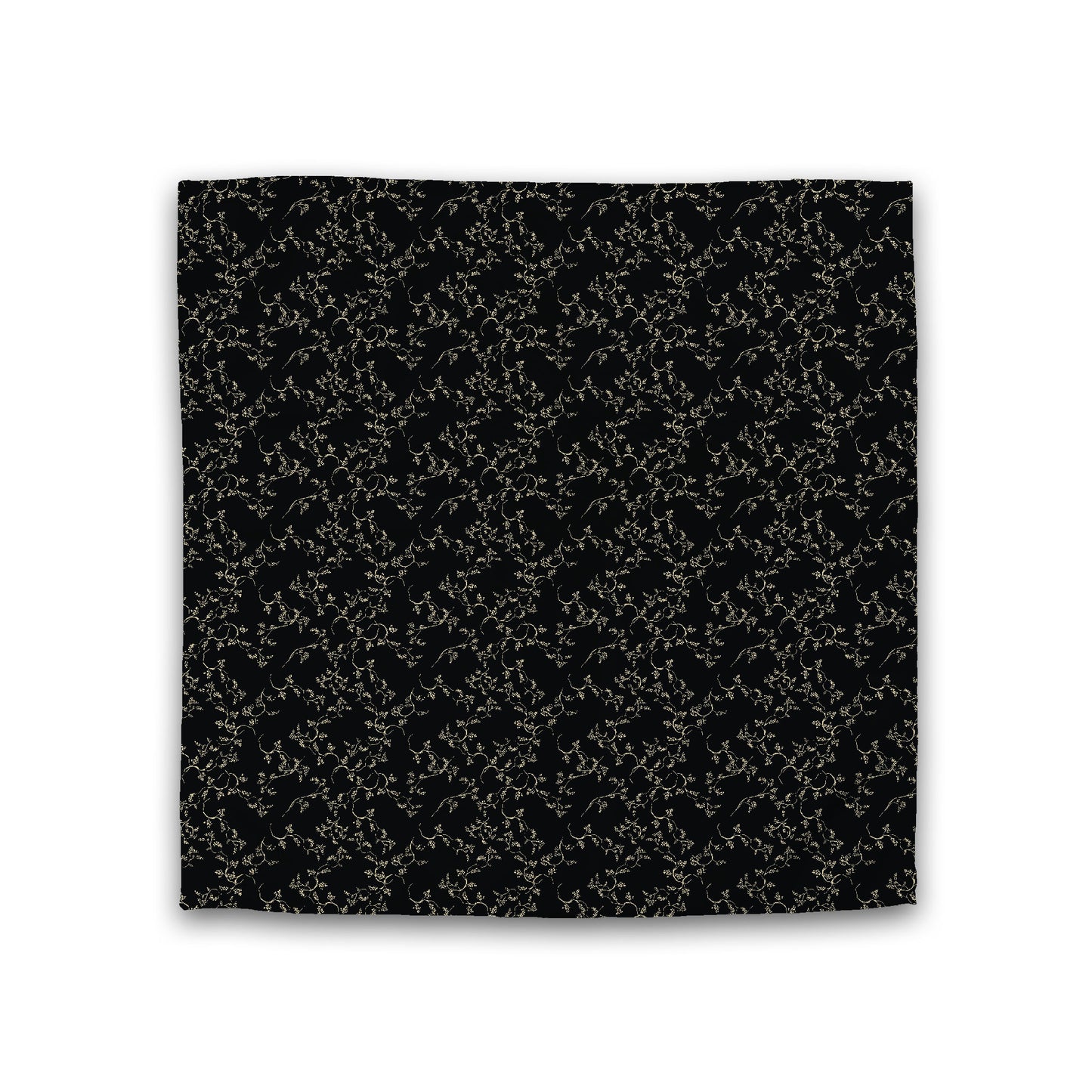 Black Cotton Sateen Duvet Cover, Desert Sand Hand-painted Vine Print, CSDU-1014-182, Double - 206 x 206 cm / 81 x 81 inches