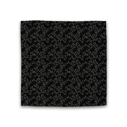 Black Cotton Sateen Duvet Cover, Desert Sand Hand-painted Vine Print, CSDU-1014-182, Double - 206 x 206 cm / 81 x 81 inches