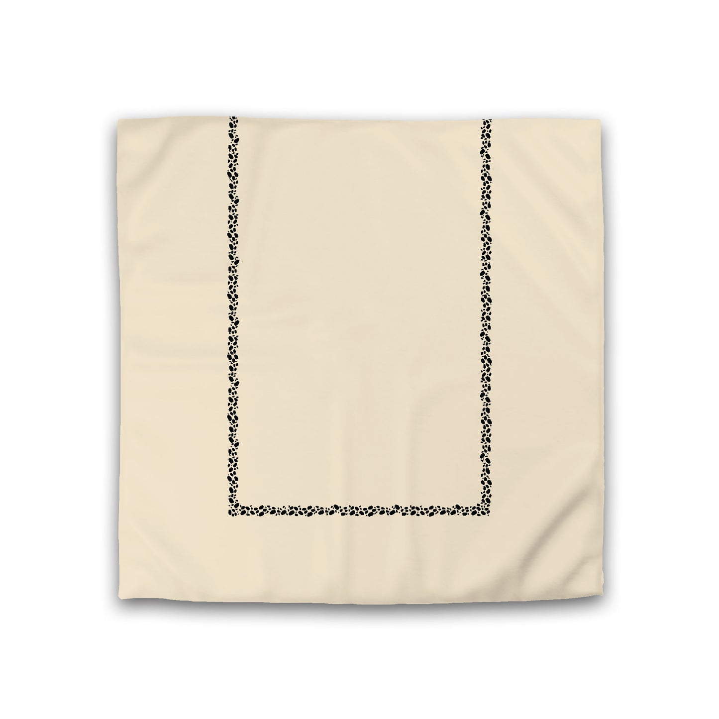 Beige Cotton Sateen Duvet Cover, Black Hand-painted Dab Motif Print, Classic Border, CSDU-1015-091, Double - 206 x 206 cm / 81 x 81 inches