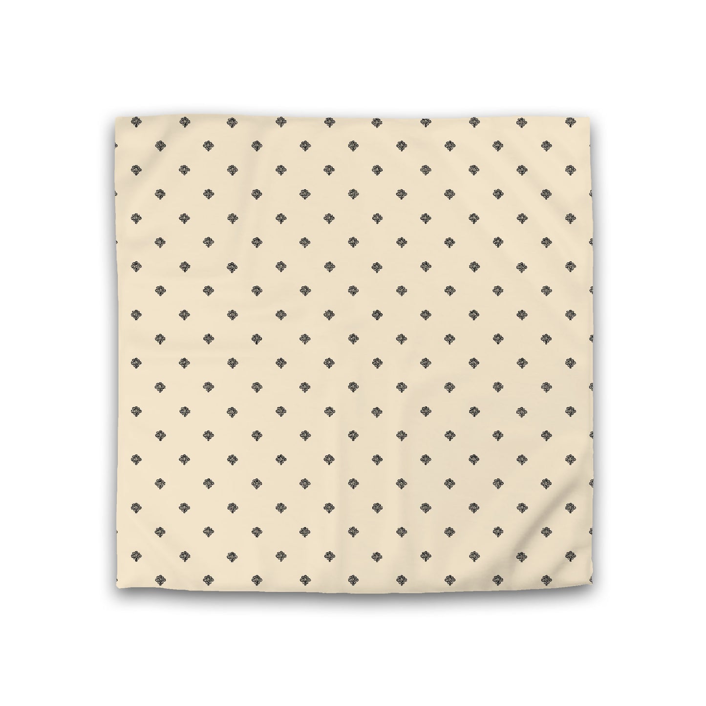 Beige Cotton Sateen Duvet Cover, Black Hand-painted Swizzle Motif Print, CSDU-1015-171, Double - 206 x 206 cm / 81 x 81 inches