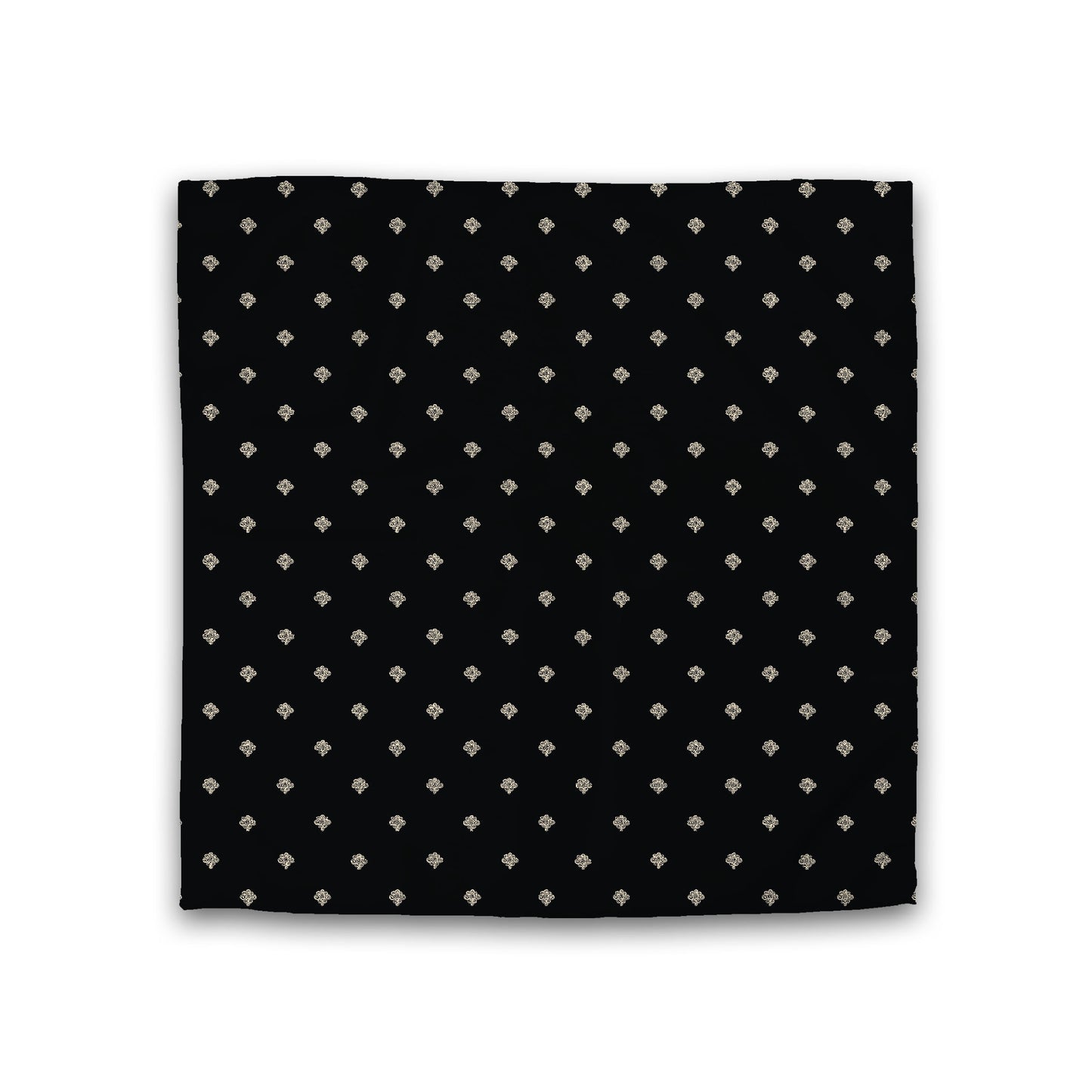 Black Cotton Sateen Duvet Cover, Beige Hand-painted Swizzle Motif Print, CSDU-1015-172, Double - 206 x 206 cm / 81 x 81 inches