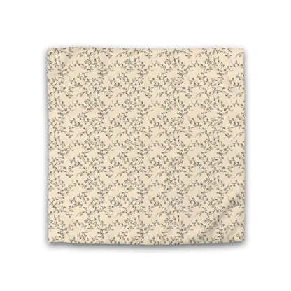 Beige Cotton Sateen Duvet Cover, Black Hand-painted Vine Print, CSDU-1015-181, Double - 206 x 206 cm / 81 x 81 inches