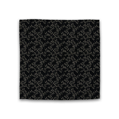 Black Cotton Sateen Duvet Cover, Beige Hand-painted Vine Print, CSDU-1015-182, Double - 206 x 206 cm / 81 x 81 inches