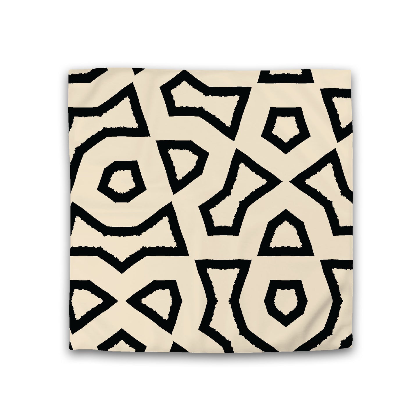 Beige Cotton Sateen Duvet Cover, Bold Black Graphic, CSDU-1015-391, Double - 206 x 206 cm / 81 x 81 inches