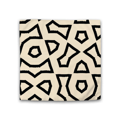 Beige Cotton Sateen Duvet Cover, Bold Black Graphic, CSDU-1015-391, Double - 206 x 206 cm / 81 x 81 inches