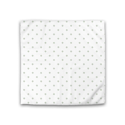 Off-white Cotton Sateen Duvet Cover, Green Hand-painted Swizzle Motif Print, CSDU-1052-171, Double - 206 x 206 cm / 81 x 81 inches