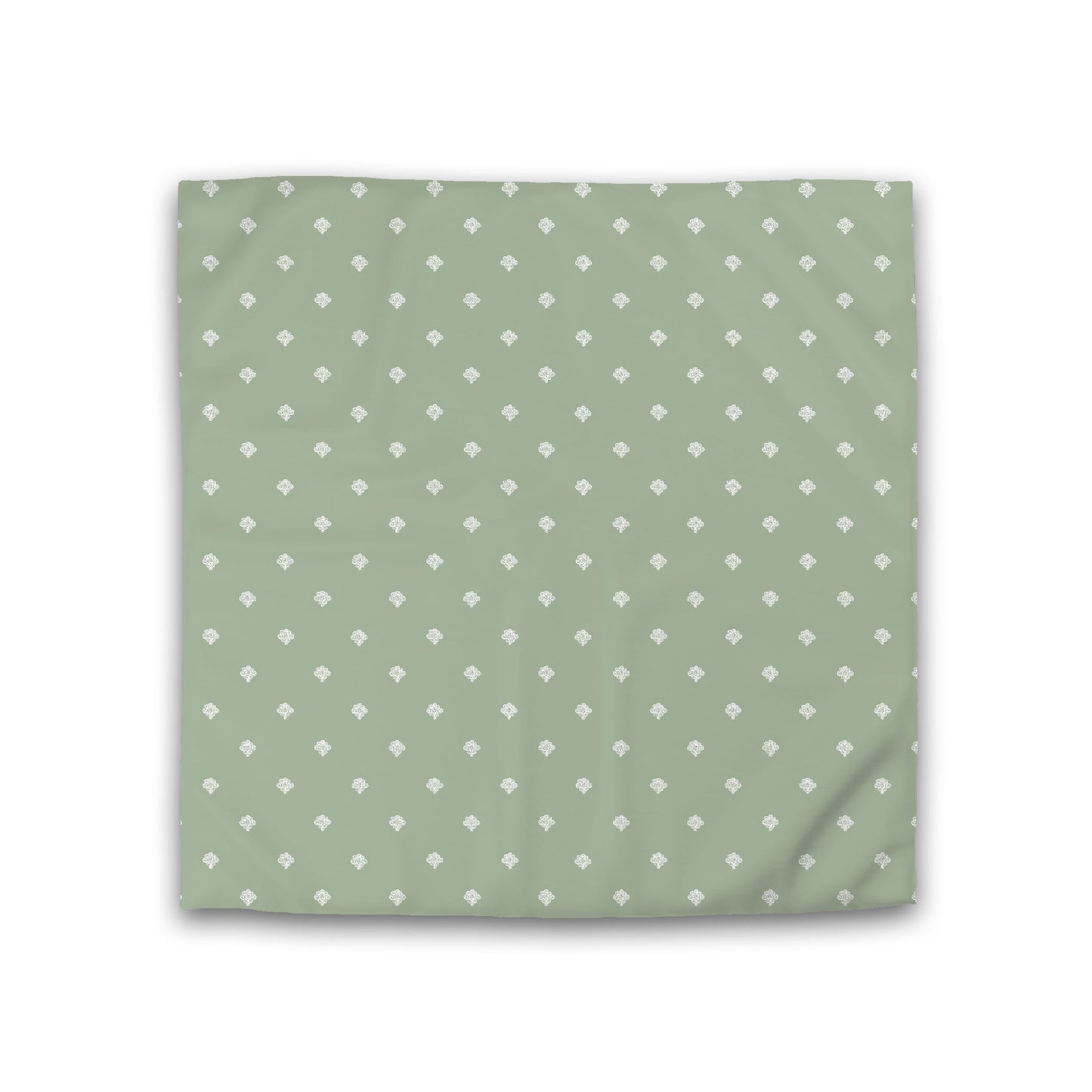 Green Cotton Sateen Duvet Cover, Off-white Hand-painted Swizzle Motif Print, CSDU-1052-172, Double - 206 x 206 cm / 81 x 81 inches