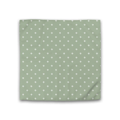 Green Cotton Sateen Duvet Cover, Off-white Hand-painted Swizzle Motif Print, CSDU-1052-172, Double - 206 x 206 cm / 81 x 81 inches