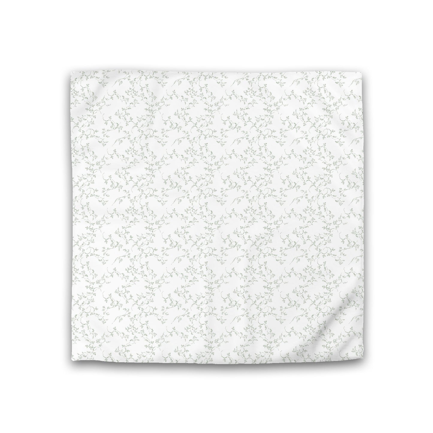 Off-white Cotton Sateen Duvet Cover, Green Hand-painted Vine Print, CSDU-1052-181, Double - 206 x 206 cm / 81 x 81 inches