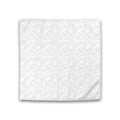 Off-white Cotton Sateen Duvet Cover, Green Hand-painted Vine Print, CSDU-1052-181, Double - 206 x 206 cm / 81 x 81 inches