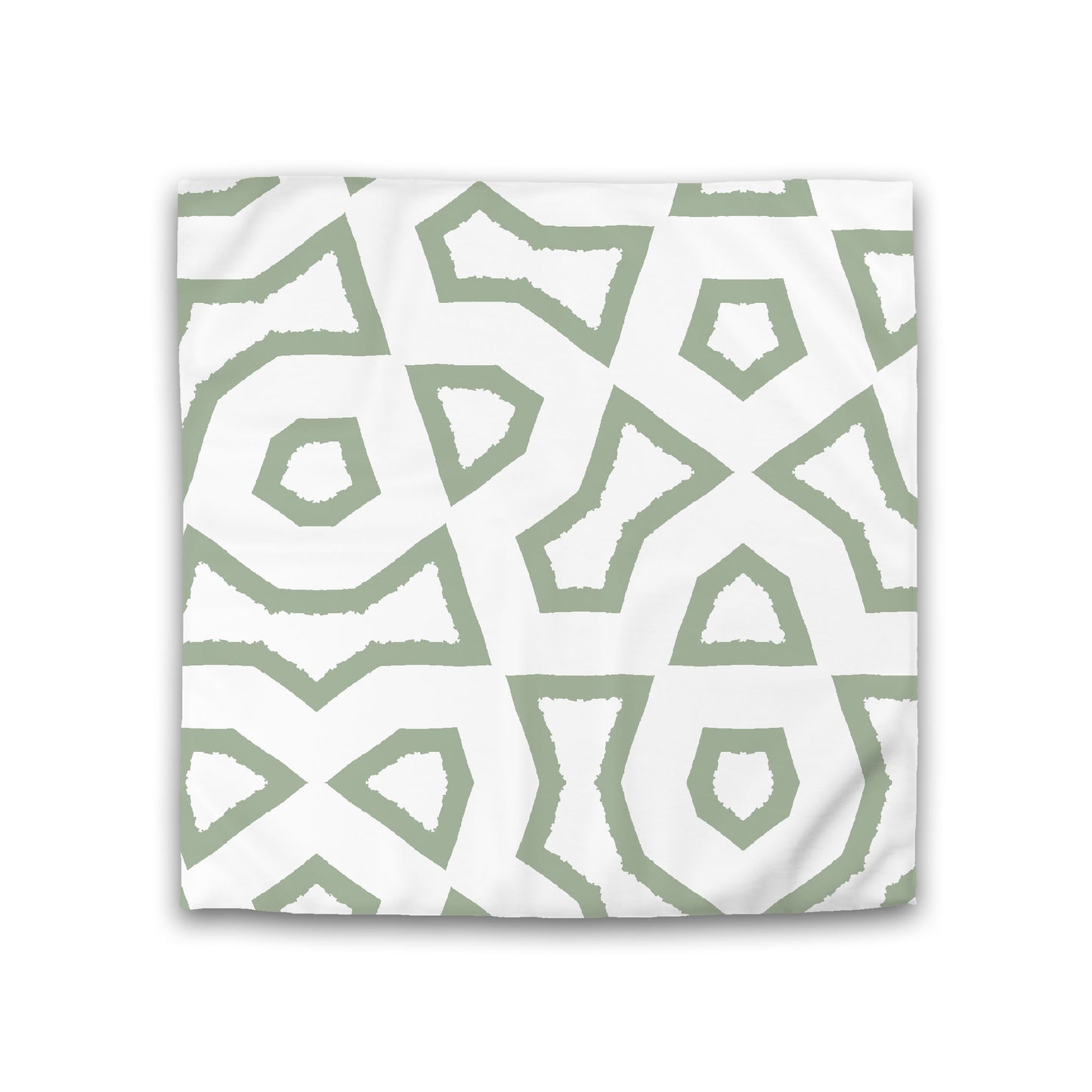 Off-white Cotton Sateen Duvet Cover, Bold Green Graphic, CSDU-1052-391, Double - 206 x 206 cm / 81 x 81 inches