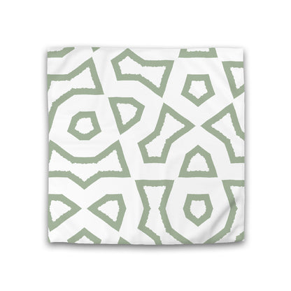 Off-white Cotton Sateen Duvet Cover, Bold Green Graphic, CSDU-1052-391, Double - 206 x 206 cm / 81 x 81 inches
