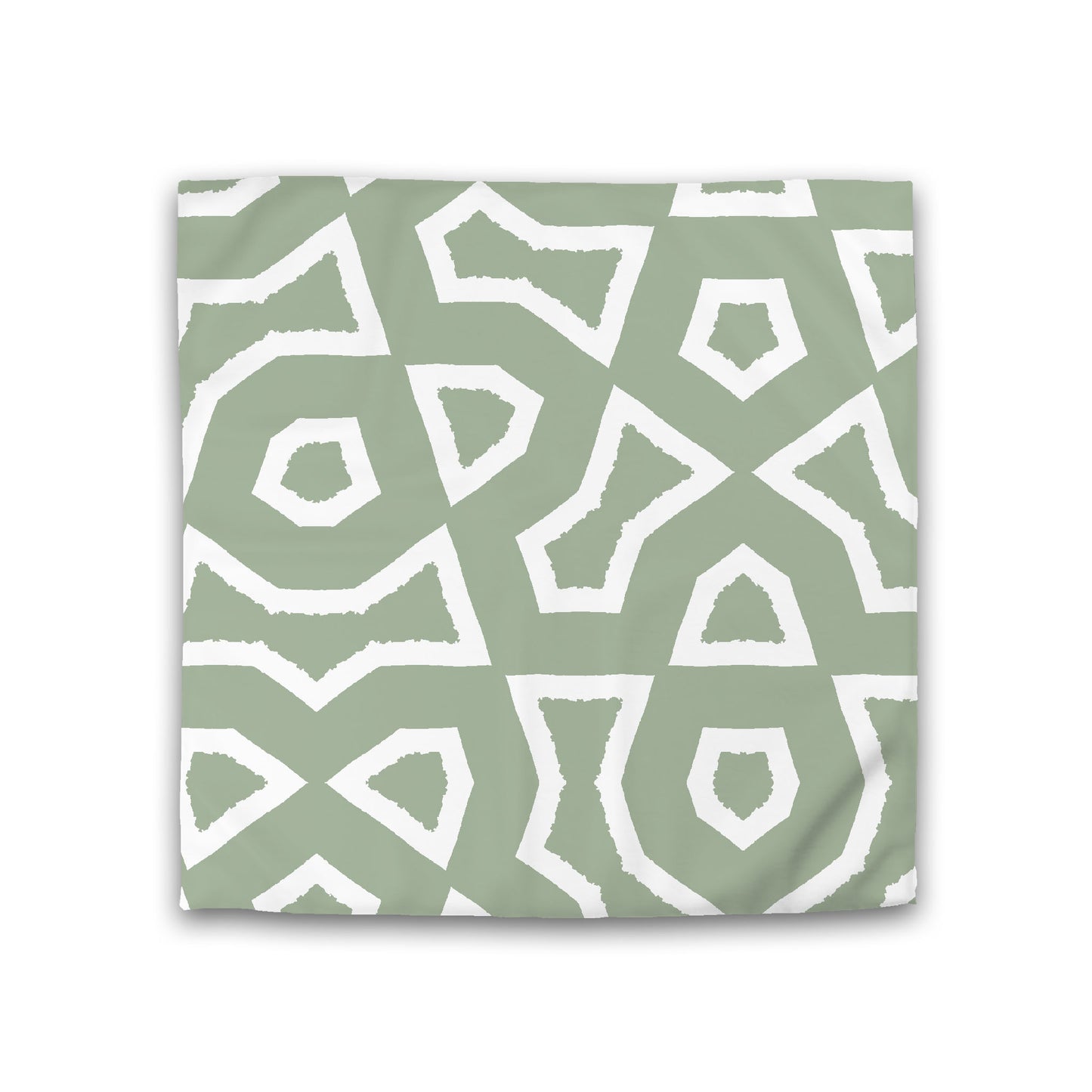 Green Cotton Sateen Duvet Cover, Bold Off-white Graphic, CSDU-1052-392, Double - 206 x 206 cm / 81 x 81 inches