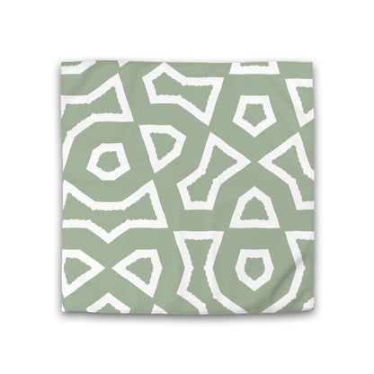 Green Cotton Sateen Duvet Cover, Bold Off-white Graphic, CSDU-1052-392, Double - 206 x 206 cm / 81 x 81 inches