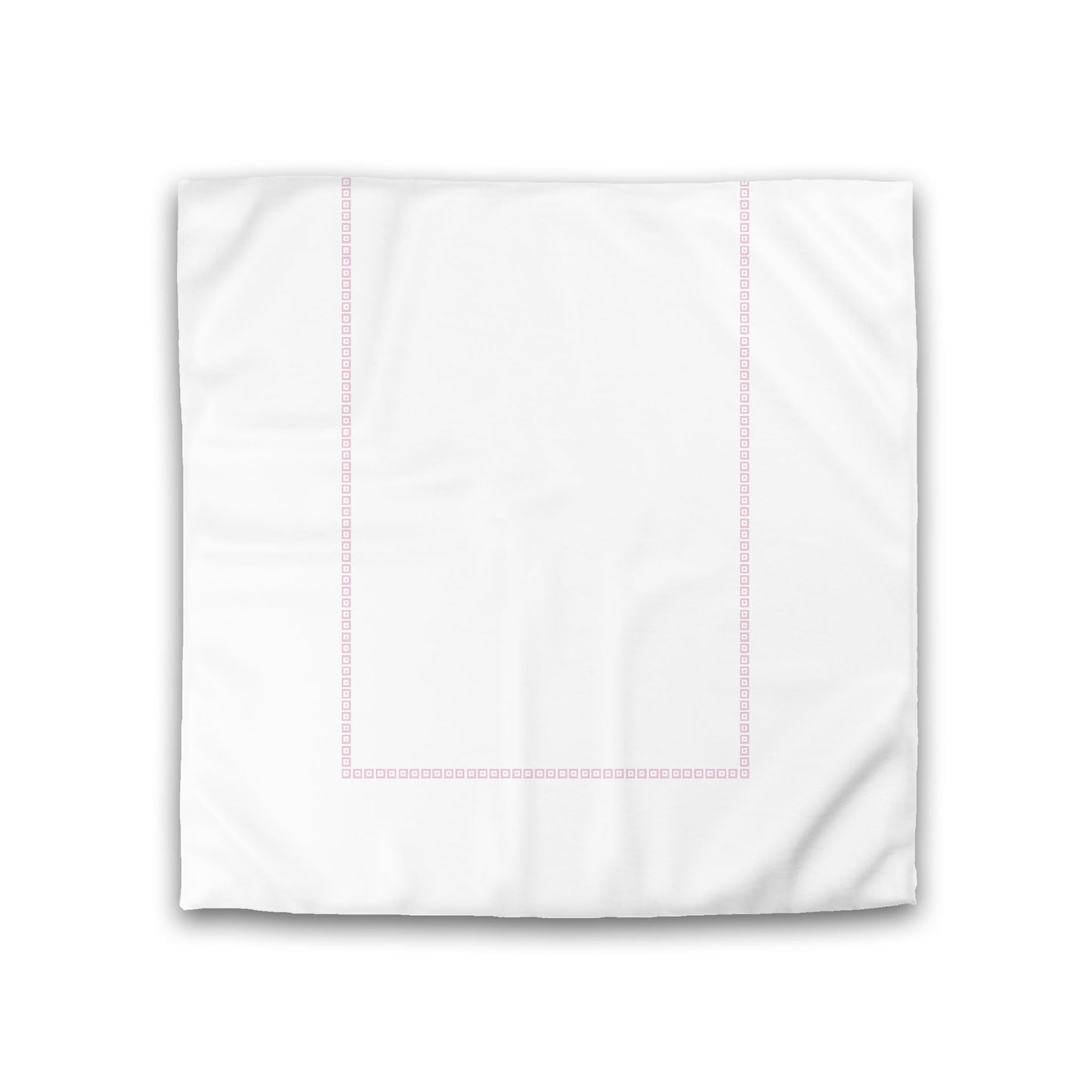 Off-white Cotton Sateen Duvet Cover, Pink Repeating Square Motif Print, Classic Border, CSDU-1081-121, Double - 206 x 206 cm / 81 x 81 inches