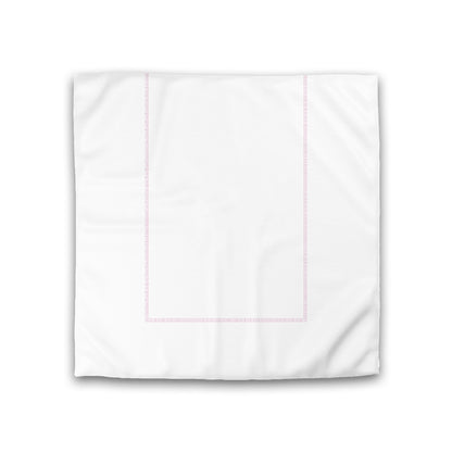 Off-white Cotton Sateen Duvet Cover, Pink Single Weave Motif Print, Classic Border, CSDU-1081-141, Double - 206 x 206 cm / 81 x 81 inches