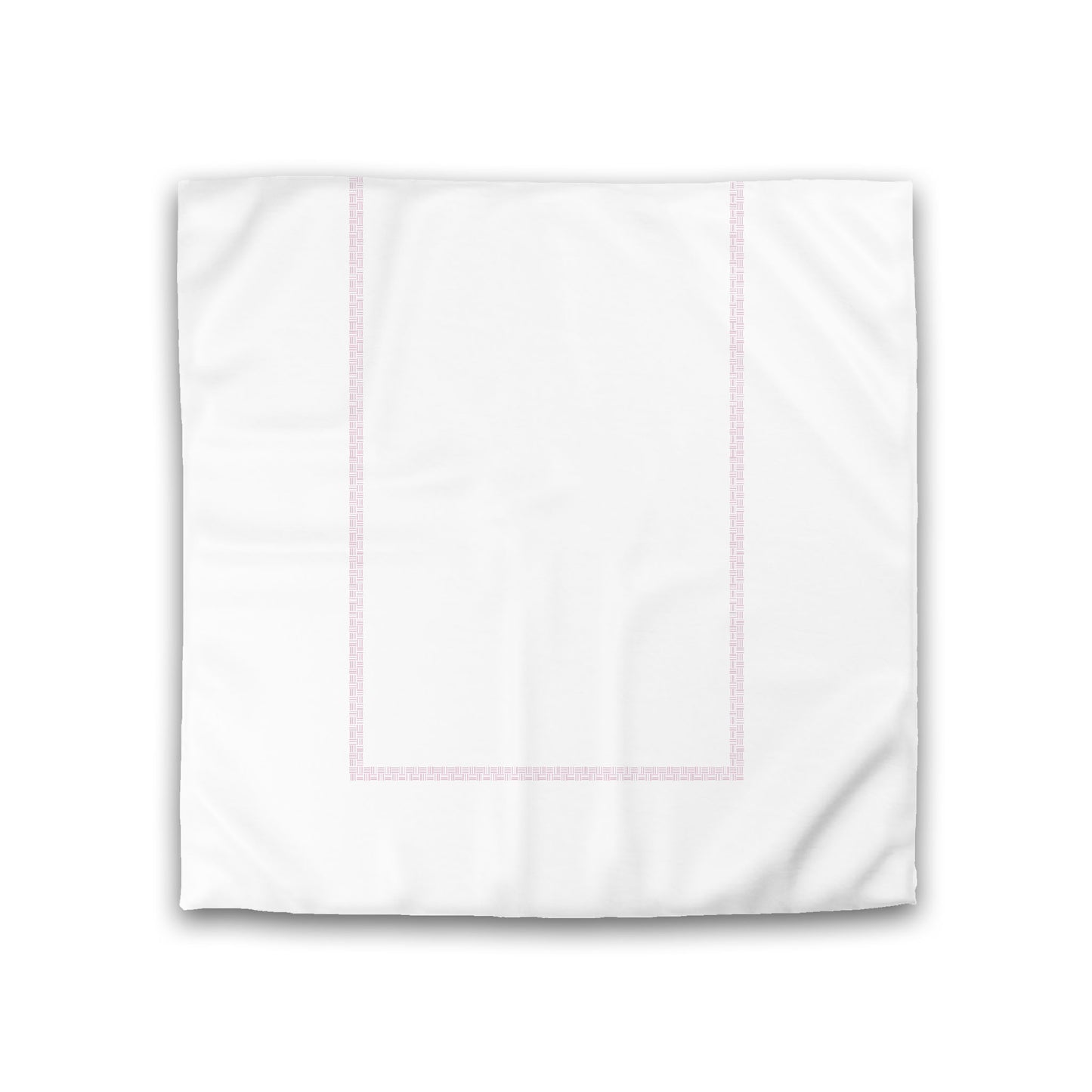 Off-white Cotton Sateen Duvet Cover, Pink Double Weave Motif Print, Classic Border, CSDU-1081-143, Double - 206 x 206 cm / 81 x 81 inches