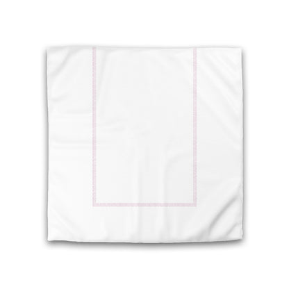 Off-white Cotton Sateen Duvet Cover, Pink Double Weave Motif Print, Classic Border, CSDU-1081-143, Double - 206 x 206 cm / 81 x 81 inches