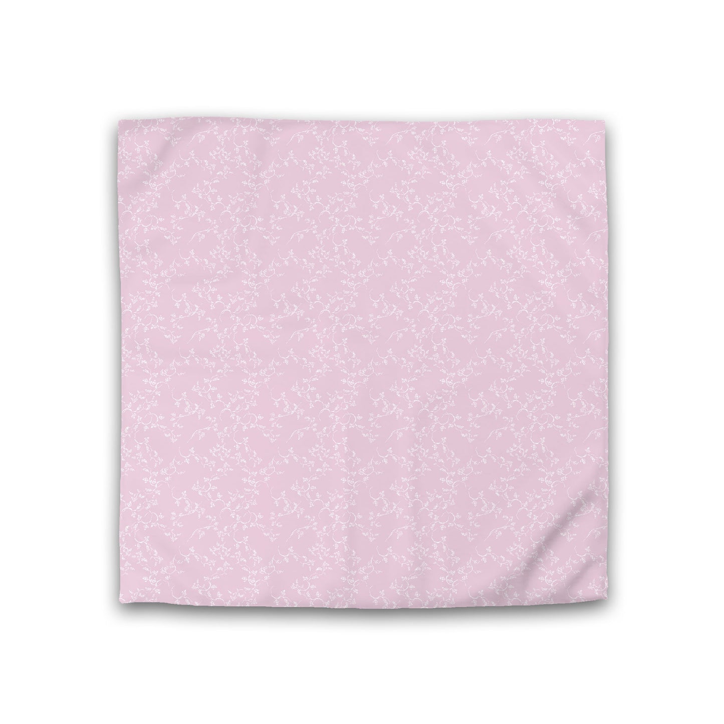 Pink Cotton Sateen Duvet Cover, Off-white Hand-painted Vine Print, CSDU-1081-182, Double - 206 x 206 cm / 81 x 81 inches