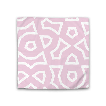 Pink Cotton Sateen Duvet Cover, Bold Off-white Graphic, CSDU-1081-392, Double - 206 x 206 cm / 81 x 81 inches