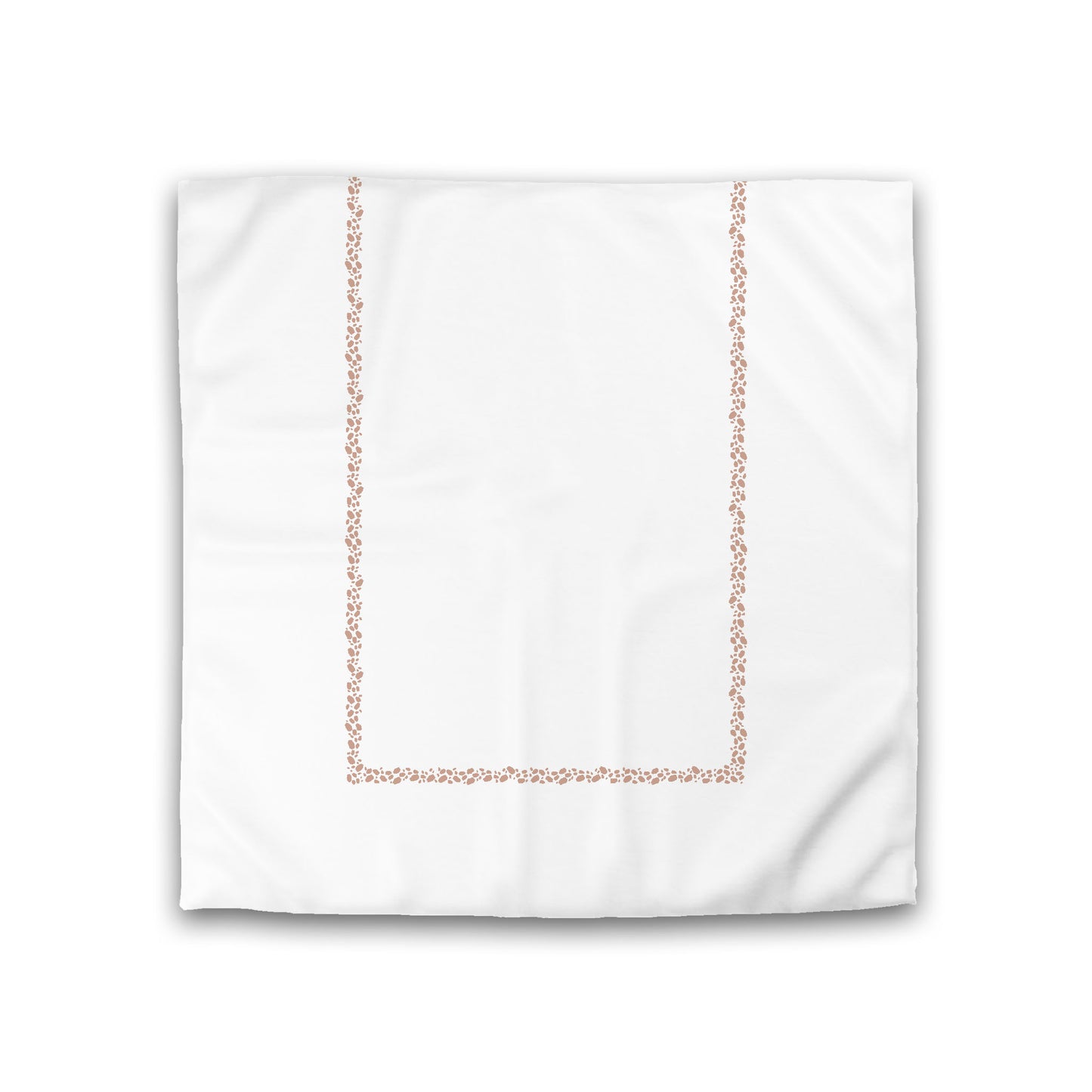 Off-white Cotton Sateen Duvet Cover, Salmon Hand-painted Dab Motif Print, Classic Border, CSDU-1139-091, Double - 206 x 206 cm / 81 x 81 inches