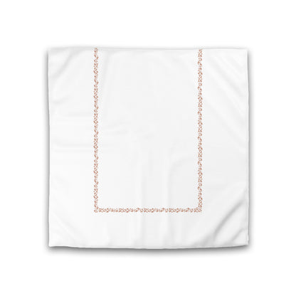 Off-white Cotton Sateen Duvet Cover, Salmon Hand-painted Dab Motif Print, Classic Border, CSDU-1139-091, Double - 206 x 206 cm / 81 x 81 inches