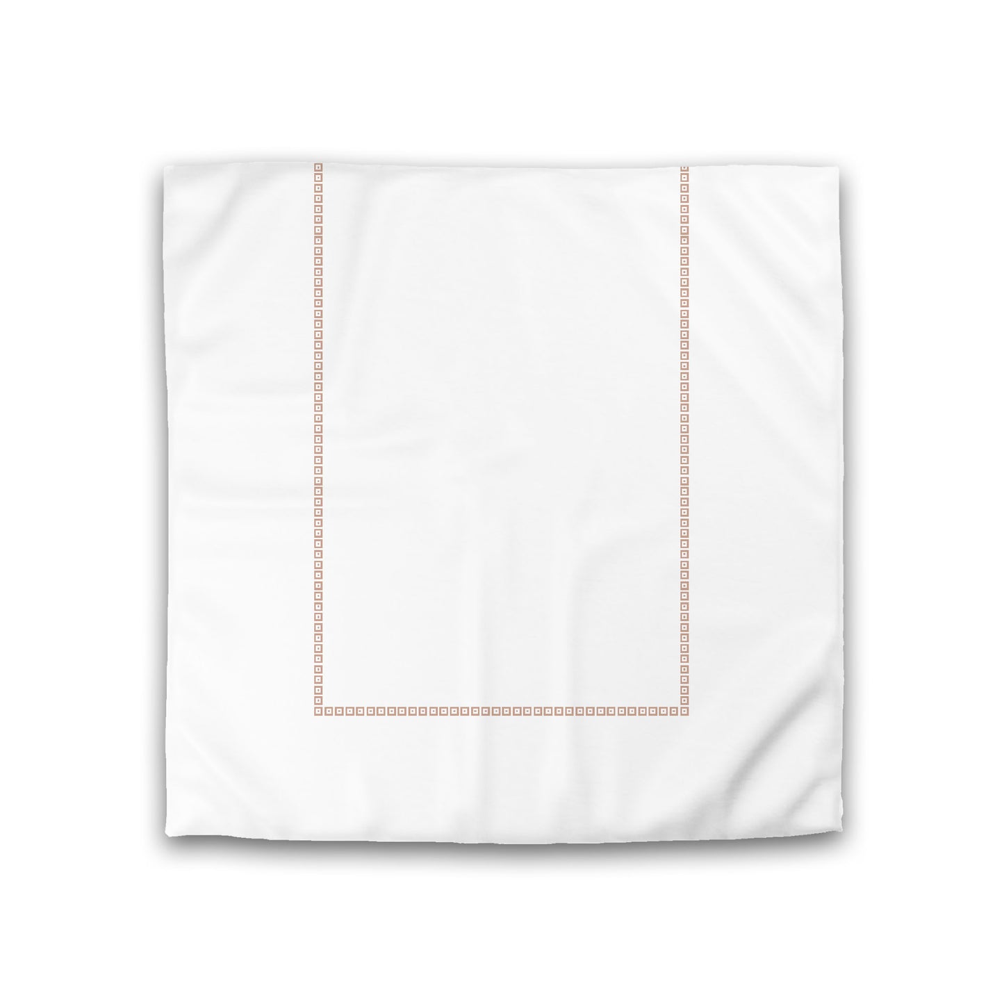 Off-white Cotton Sateen Duvet Cover, Salmon Repeating Square Motif Print, Classic Border, CSDU-1139-121, Double - 206 x 206 cm / 81 x 81 inches