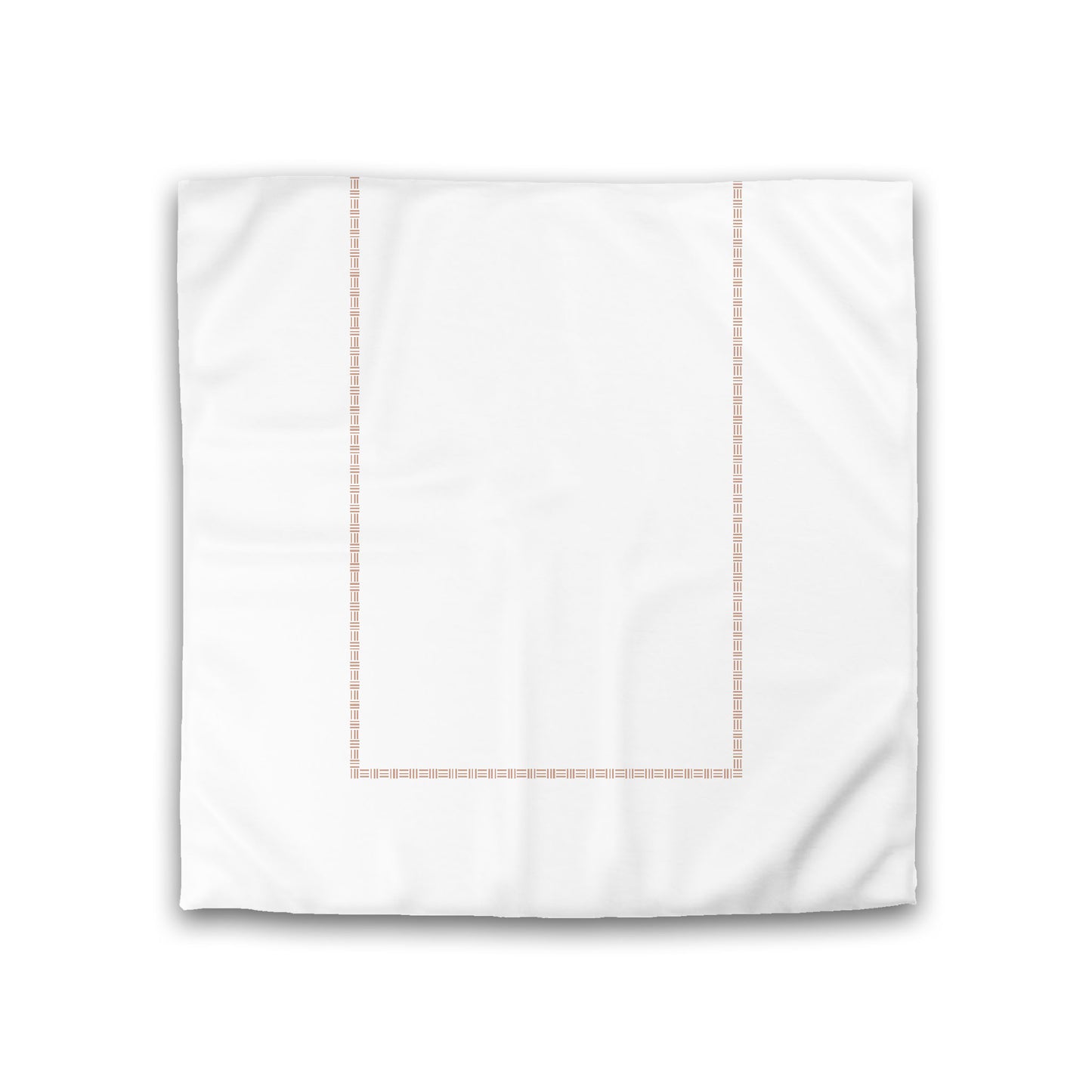 Off-white Cotton Sateen Duvet Cover, Salmon Single Weave Motif Print, Classic Border, CSDU-1139-141, Double - 206 x 206 cm / 81 x 81 inches