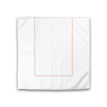 Off-white Cotton Sateen Duvet Cover, Salmon Single Weave Motif Print, Classic Border, CSDU-1139-141, Double - 206 x 206 cm / 81 x 81 inches