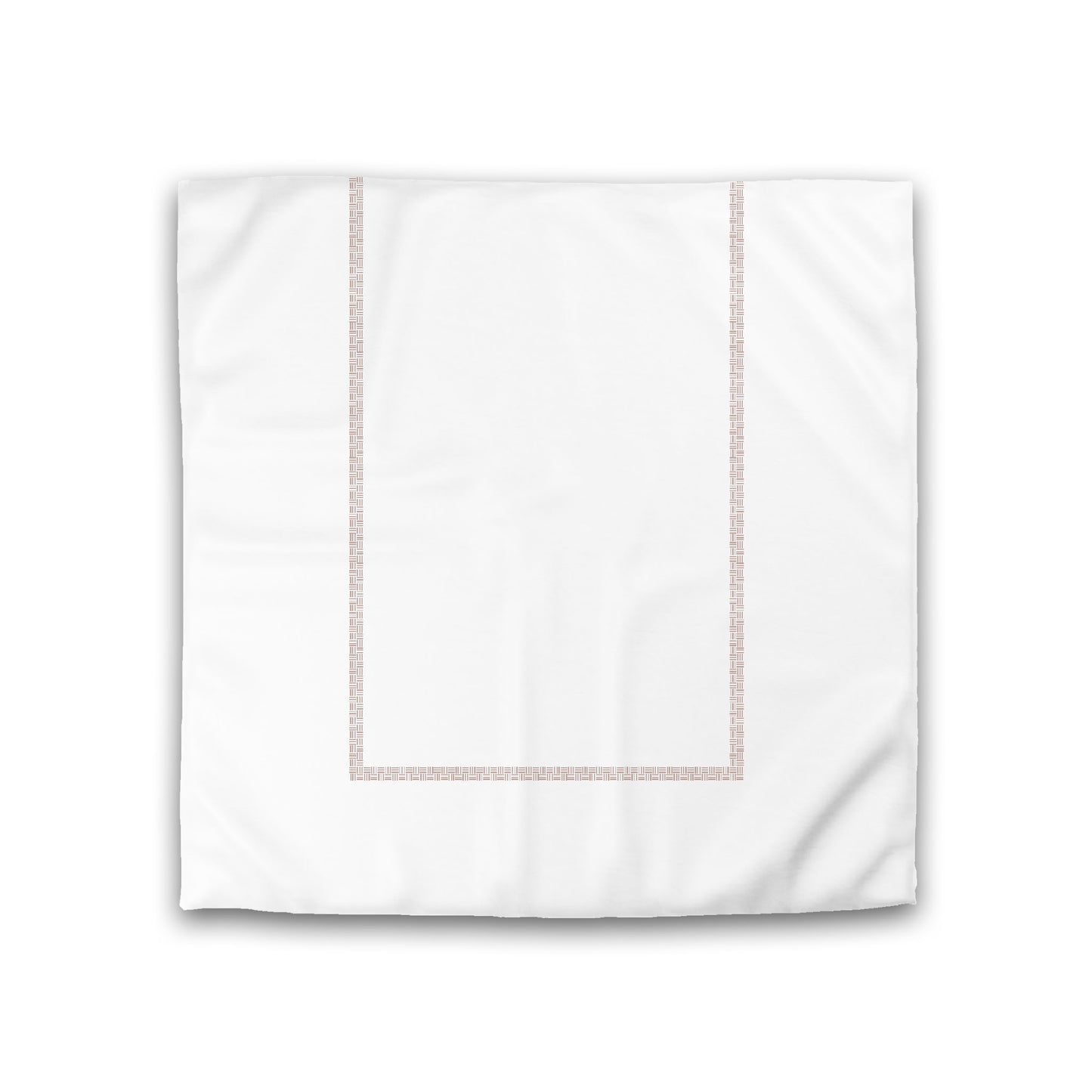 Off-white Cotton Sateen Duvet Cover, Salmon Double Weave Motif Print, Classic Border, CSDU-1139-143, Double - 206 x 206 cm / 81 x 81 inches