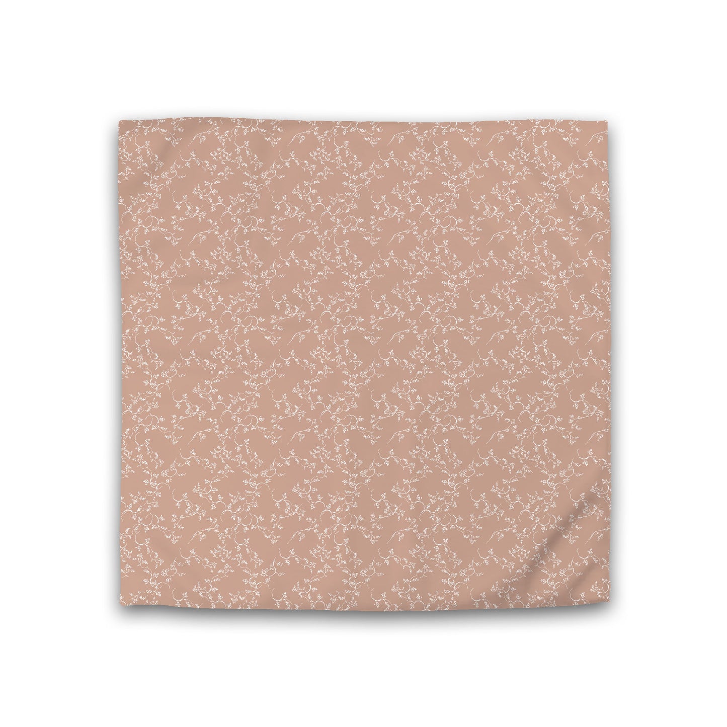Salmon Cotton Sateen Duvet Cover, Off-white Hand-painted Vine Print, CSDU-1139-182, Double - 206 x 206 cm / 81 x 81 inches