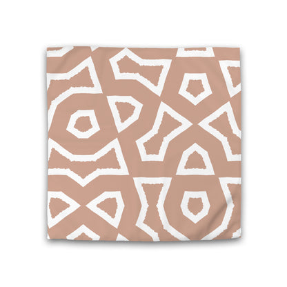 Salmon Cotton Sateen Duvet Cover, Bold Off-white Graphic, CSDU-1139-392, Double - 206 x 206 cm / 81 x 81 inches