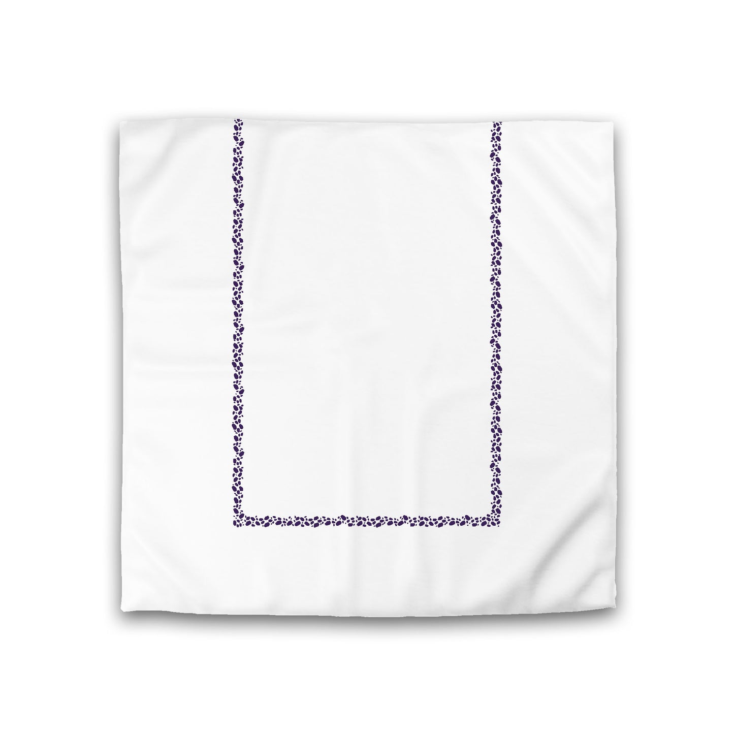 Off-white Cotton Sateen Duvet Cover, Purple Hand-painted Dab Motif Print, Classic Border, CSDU-1143-091, Double - 206 x 206 cm / 81 x 81 inches