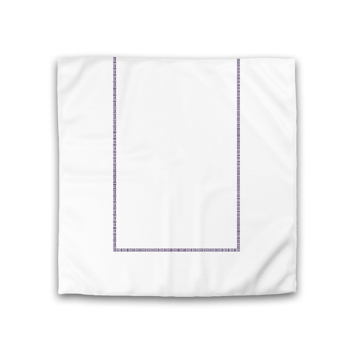 Off-white Cotton Sateen Duvet Cover, Purple Single Weave Motif Print, Classic Border, CSDU-1143-141, Double - 206 x 206 cm / 81 x 81 inches
