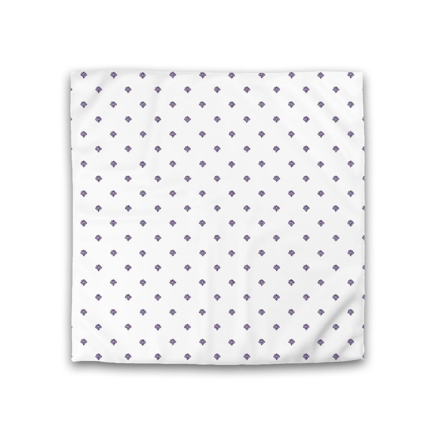 Off-white Cotton Sateen Duvet Cover, Purple Hand-painted Swizzle Motif Print, CSDU-1143-171, Double - 206 x 206 cm / 81 x 81 inches