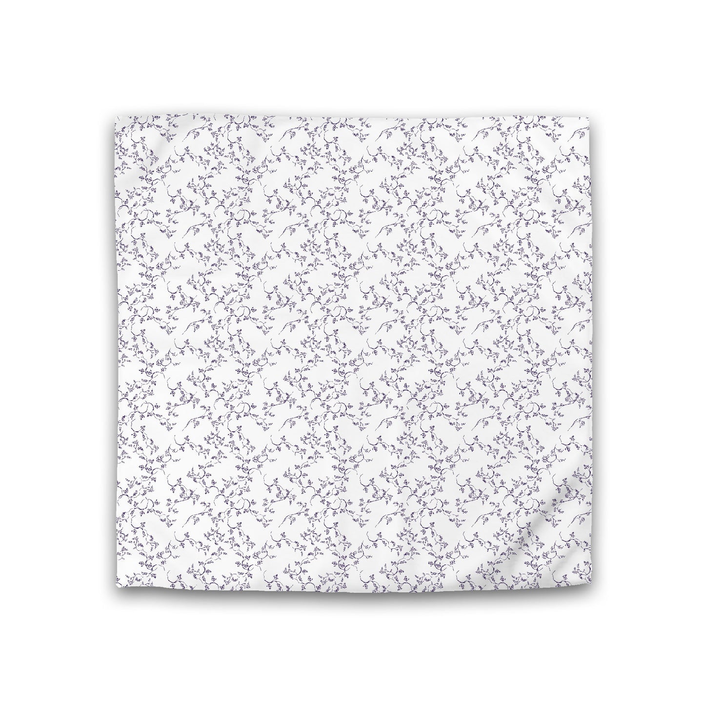 Off-white Cotton Sateen Duvet Cover, Purple Hand-painted Vine Print, CSDU-1143-181, Double - 206 x 206 cm / 81 x 81 inches