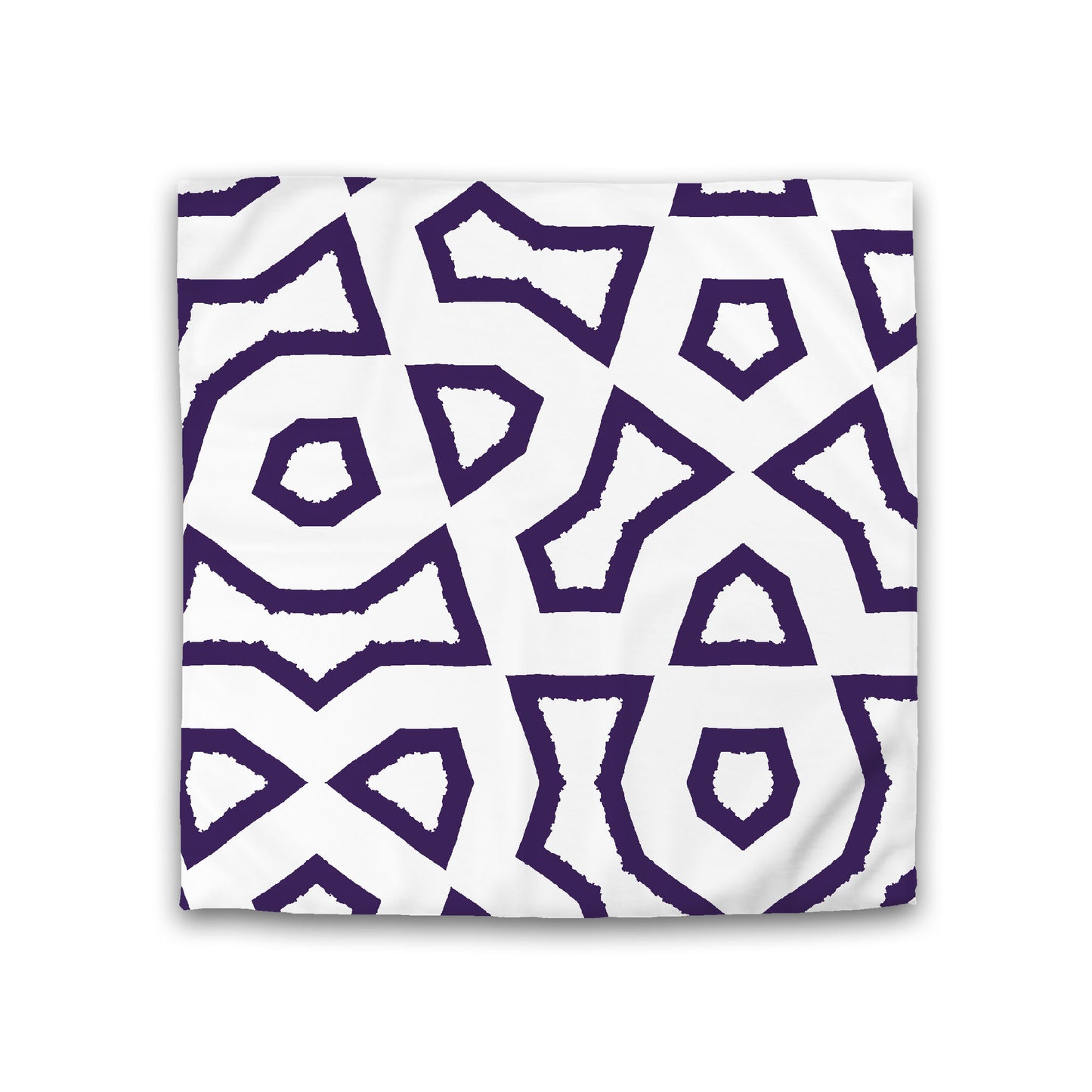 Off-white Cotton Sateen Duvet Cover, Bold Purple Graphic, CSDU-1143-391, Double - 206 x 206 cm / 81 x 81 inches