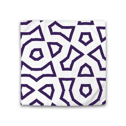 Off-white Cotton Sateen Duvet Cover, Bold Purple Graphic, CSDU-1143-391, Double - 206 x 206 cm / 81 x 81 inches