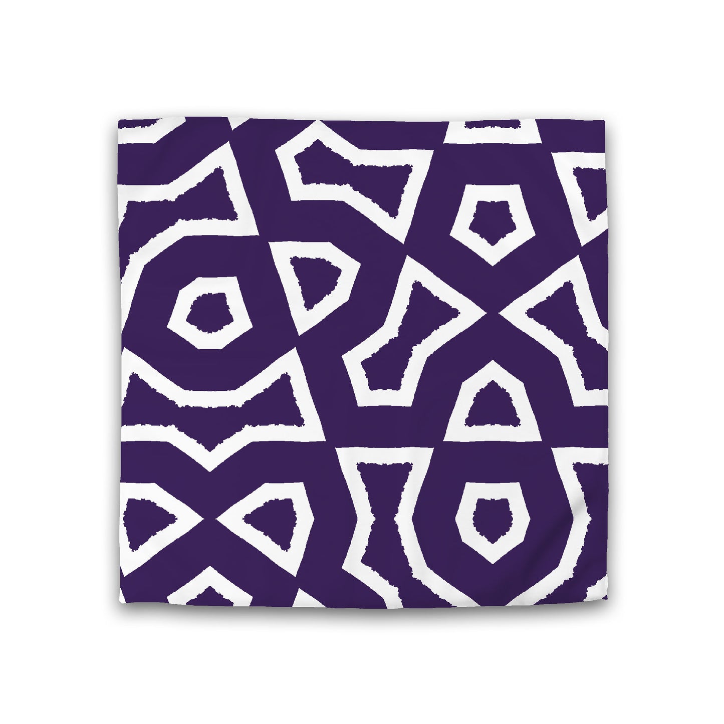 Purple Cotton Sateen Duvet Cover, Bold Off-white Graphic, CSDU-1143-392, Double - 206 x 206 cm / 81 x 81 inches