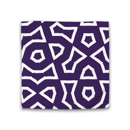 Purple Cotton Sateen Duvet Cover, Bold Off-white Graphic, CSDU-1143-392, Double - 206 x 206 cm / 81 x 81 inches