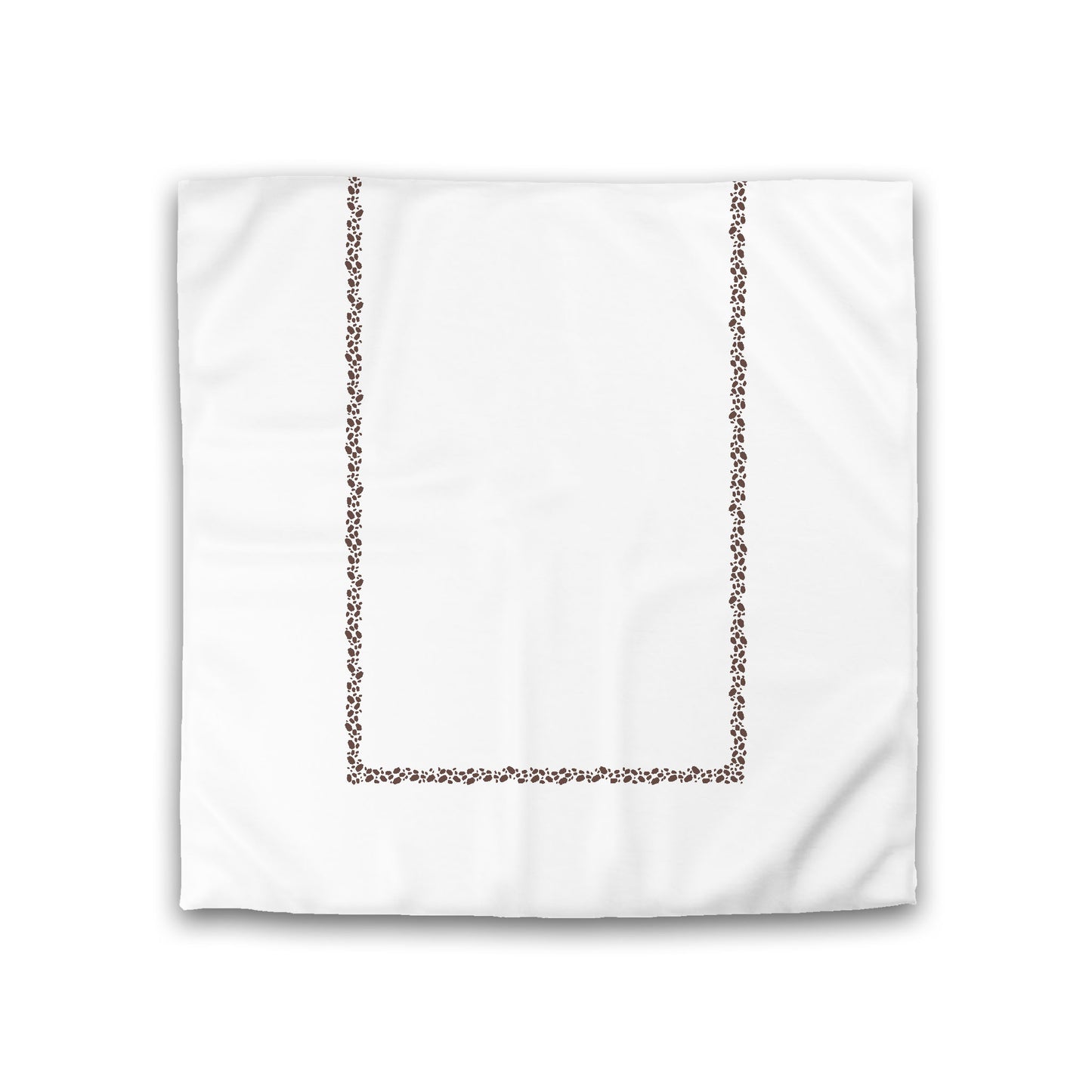 Off-white Cotton Sateen Duvet Cover, Brown Hand-painted Dab Motif Print, Classic Border, CSDU-1161-091, Double - 206 x 206 cm / 81 x 81 inches