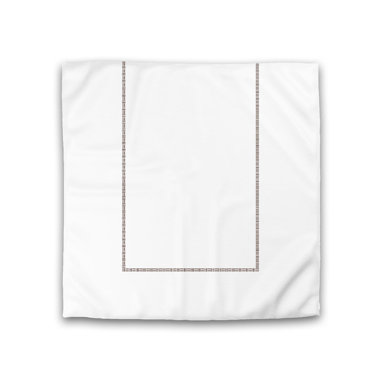 Off-white Cotton Sateen Duvet Cover, Brown Single Weave Motif Print, Classic Border, CSDU-1161-141, Double - 206 x 206 cm / 81 x 81 inches