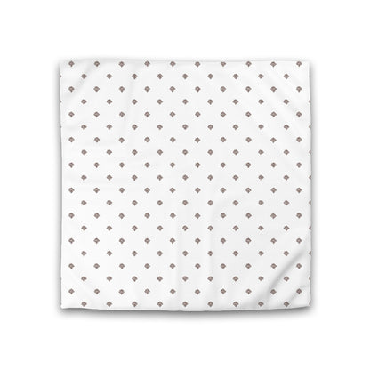 Off-white Cotton Sateen Duvet Cover, Brown Hand-painted Swizzle Motif Print, CSDU-1161-171, Double - 206 x 206 cm / 81 x 81 inches
