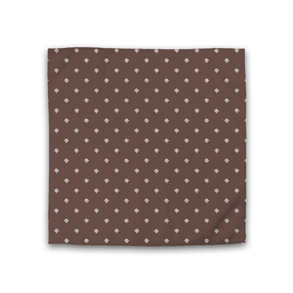 Brown Cotton Sateen Duvet Cover, Off-white Hand-painted Swizzle Motif Print, CSDU-1161-172, Double - 206 x 206 cm / 81 x 81 inches