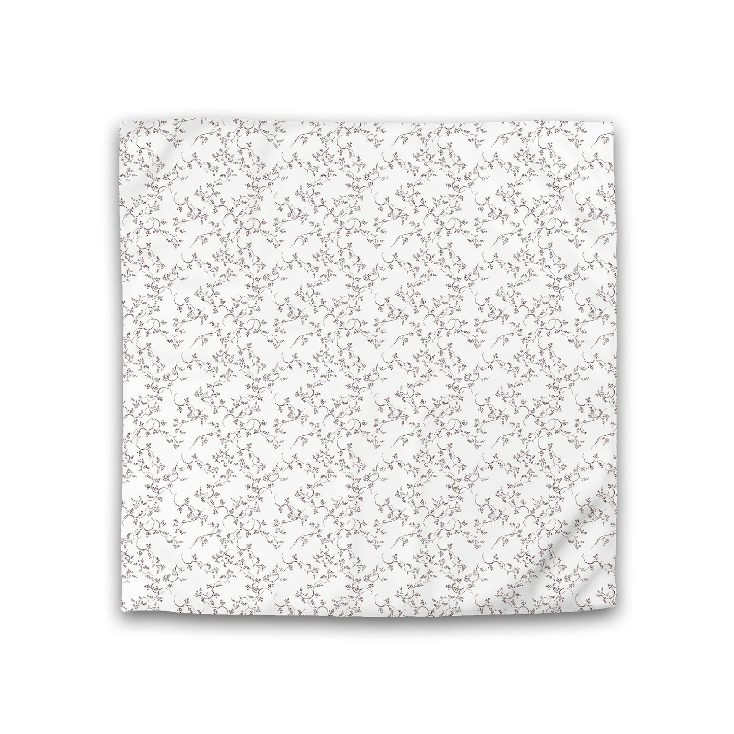 Off-white Cotton Sateen Duvet Cover, Brown Hand-painted Vine Print, CSDU-1161-181, Double - 206 x 206 cm / 81 x 81 inches