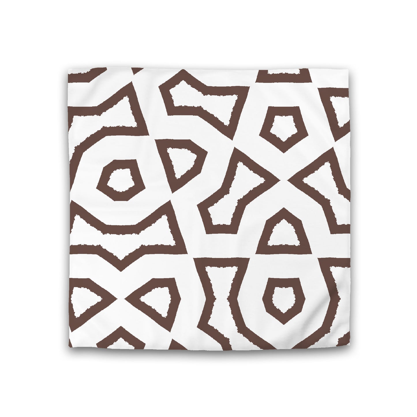 Off-white Cotton Sateen Duvet Cover, Bold Brown Graphic, CSDU-1161-391, Double - 206 x 206 cm / 81 x 81 inches