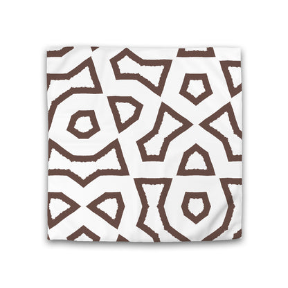 Off-white Cotton Sateen Duvet Cover, Bold Brown Graphic, CSDU-1161-391, Double - 206 x 206 cm / 81 x 81 inches