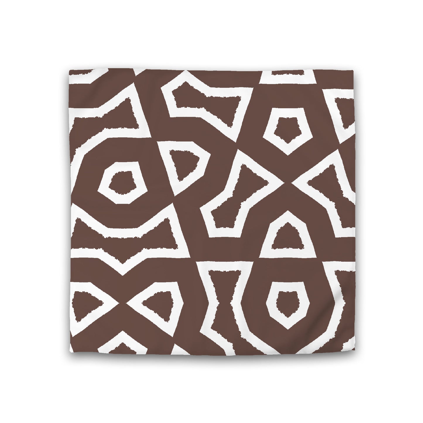 Brown Cotton Sateen Duvet Cover, Bold Off-white Graphic, CSDU-1161-392, Double - 206 x 206 cm / 81 x 81 inches