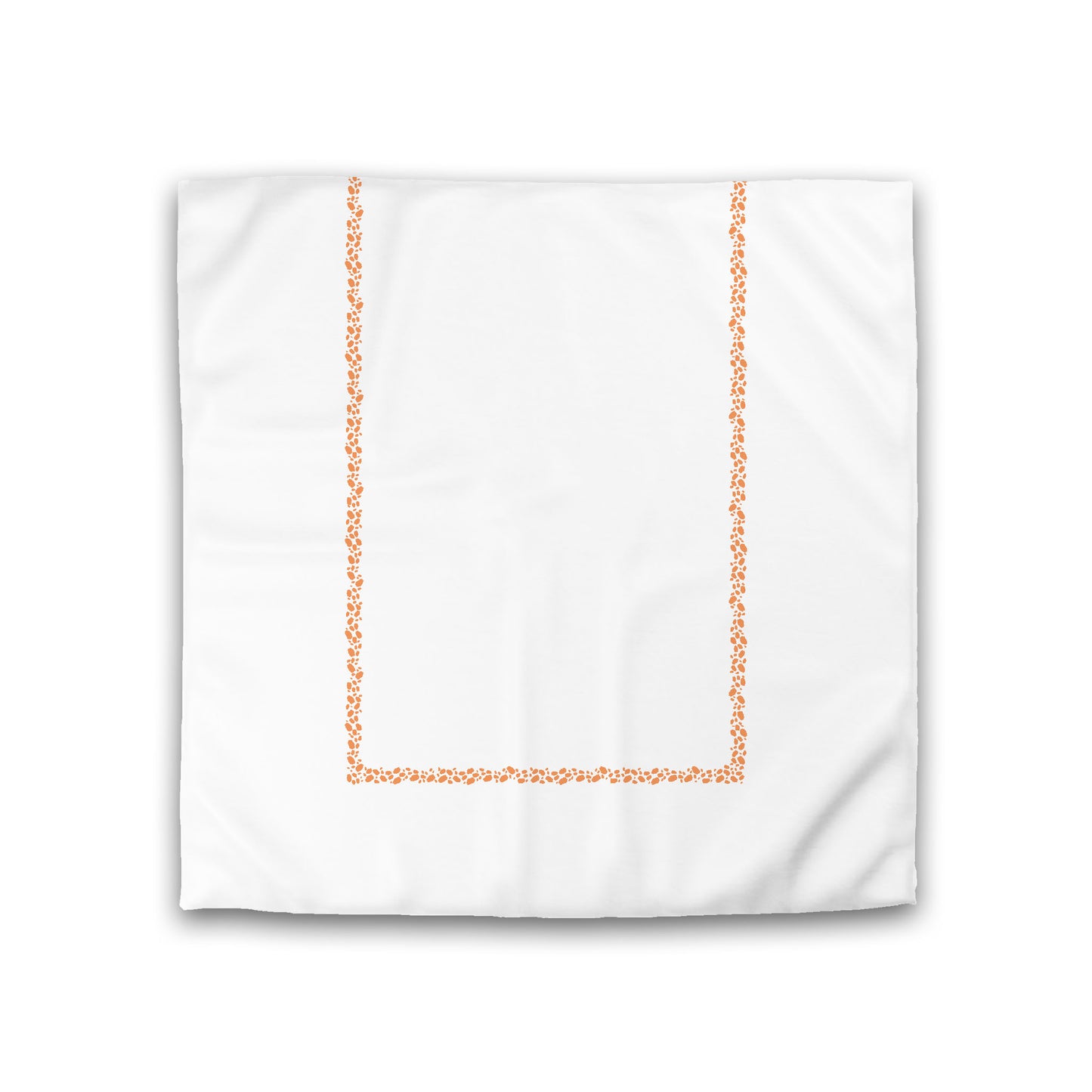 Off-white Cotton Sateen Duvet Cover, Orange Hand-painted Dab Motif Print, Classic Border, CSDU-1181-091, Double - 206 x 206 cm / 81 x 81 inches