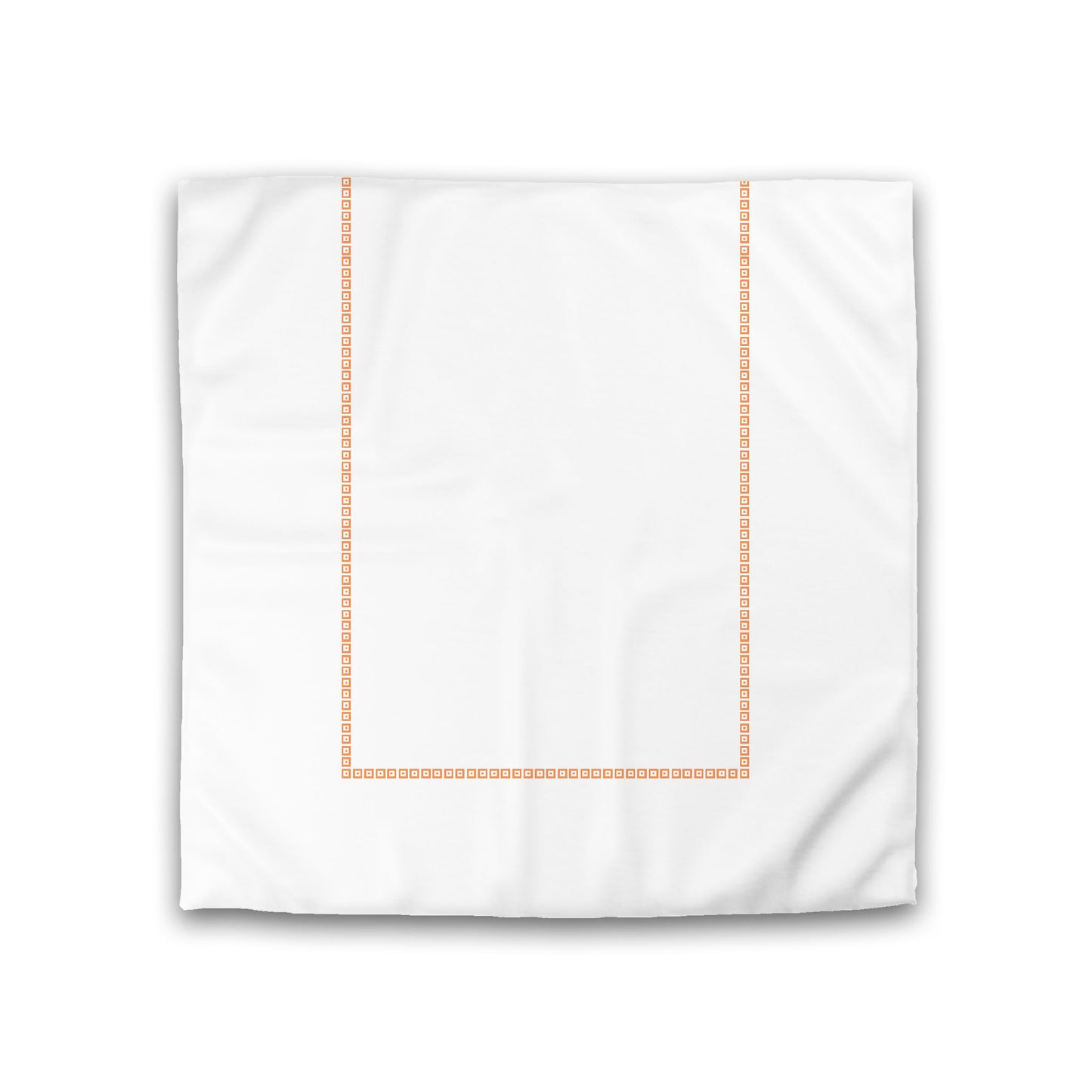Off-white Cotton Sateen Duvet Cover, Orange Repeating Square Motif Print, Classic Border, CSDU-1181-121, Double - 206 x 206 cm / 81 x 81 inches